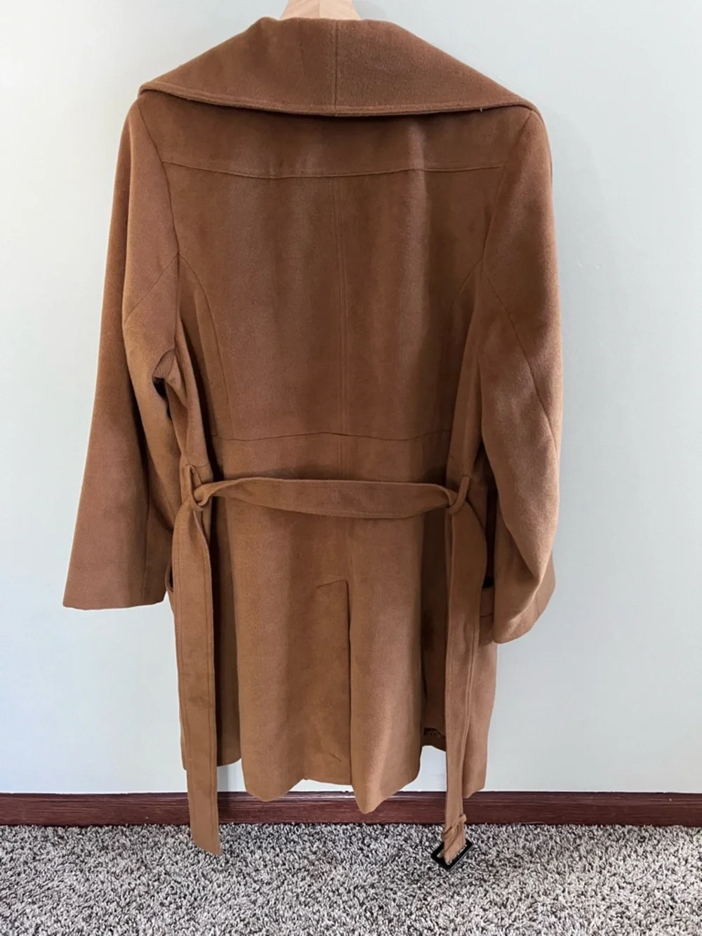 Lane Bryant Camel Brown Shawl Collar‎ Belted Wool Blend Coat Womens Plus 22/24